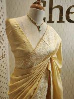 Tussar silk with thread embroider and mukeish work - Image 14