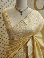 Tussar silk with thread embroider and mukeish work - Image 15