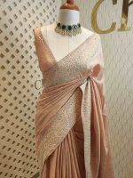 Tussar silk with thread embroider and mukeish work - Image 9