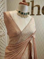 Tussar silk with thread embroider and mukeish work - Image 10