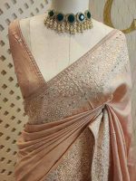 Tussar silk with thread embroider and mukeish work - Image 12