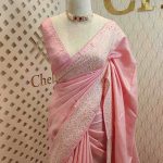 Tussar silk with thread embroider and mukeish work