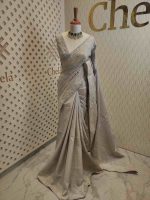 Tussar silk with thread embroider and mukeish work - Image 7