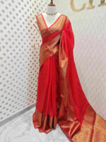 Banarasi with manga design weaving border and rich blouse - Image 6