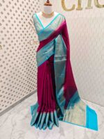 Banarasi with manga design weaving border and rich blouse - Image 4