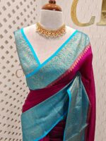 Banarasi with manga design weaving border and rich blouse