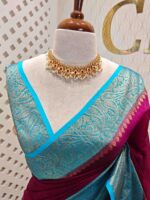 Banarasi with manga design weaving border and rich blouse - Image 2