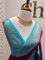 Banarasi with manga design weaving border and rich blouse - Image 3