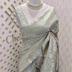 Banarasi with silver big flower butta