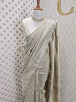 Banarasi with cross weave and tiangle blossom - Image 17