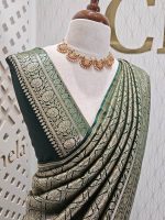 Banarasi with cross weave and tiangle blossom - Image 4