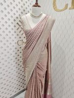 Banarasi with round bud butta in cross weave