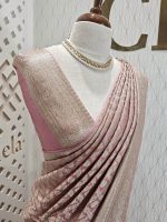Banarasi with round bud butta in cross weave - Image 4