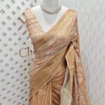 Jute silk with big flower kantha stitch