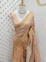 Jute silk with big flower kantha stitch