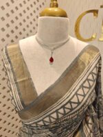 Jute silk with big flower kantha stitch - Image 11