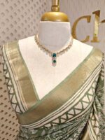 Jute silk with big flower kantha stitch - Image 8