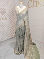 Jute silk with big flower kantha stitch - Image 9