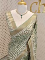 Jute silk with big flower kantha stitch - Image 7