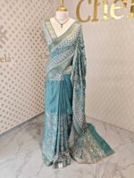 Jute silk with big flower kantha stitch - Image 15