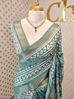 Jute silk with big flower kantha stitch - Image 13