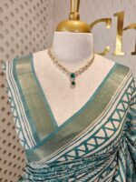 Jute silk with big flower kantha stitch - Image 14