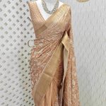 Jute silk with flower and leaf kantha stitch