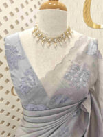 Organza with lotus applique and sequance work - Image 26