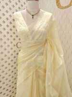 Organza with lotus applique and sequance work - Image 18