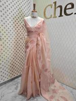 Organza with lotus applique and sequance work - Image 8