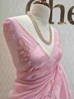 Organza with lotus applique and sequance work - Image 4