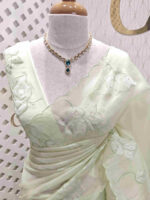 Organza with lotus applique and sequance work - Image 10