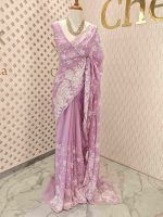 Organza with big and small embroidery - Image 3