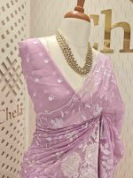 Organza with big and small embroidery - Image 4