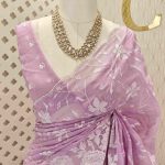 Organza with big and small embroidery