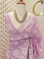 Organza with big and small embroidery