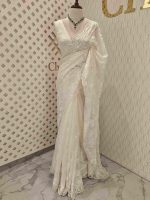Organza with big and small embroidery - Image 19