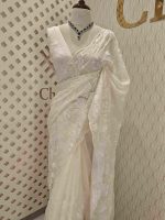 Organza with big and small embroidery - Image 18