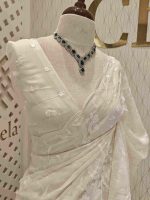 Organza with big and small embroidery - Image 17