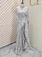 Organza with big and small embroidery - Image 7
