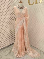 Organza with big and small embroidery - Image 12
