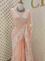 Organza with big and small embroidery - Image 13