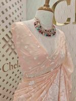Organza with big and small embroidery - Image 15