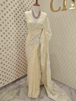 Organza with big and small embroidery - Image 9