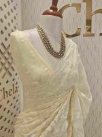 Organza with big and small embroidery - Image 11