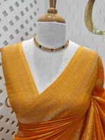 Soft tussar banarasi peacock feather butta - Image 14