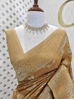 Soft tussar banarasi veins and blossom - Image 18