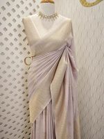 Soft tussar banarasi with 4 flower butta - Image 8