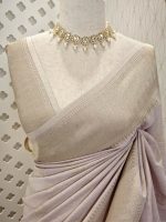 Soft tussar banarasi with 4 flower butta - Image 9
