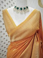 Soft tussar banarasi with 4 flower butta - Image 5